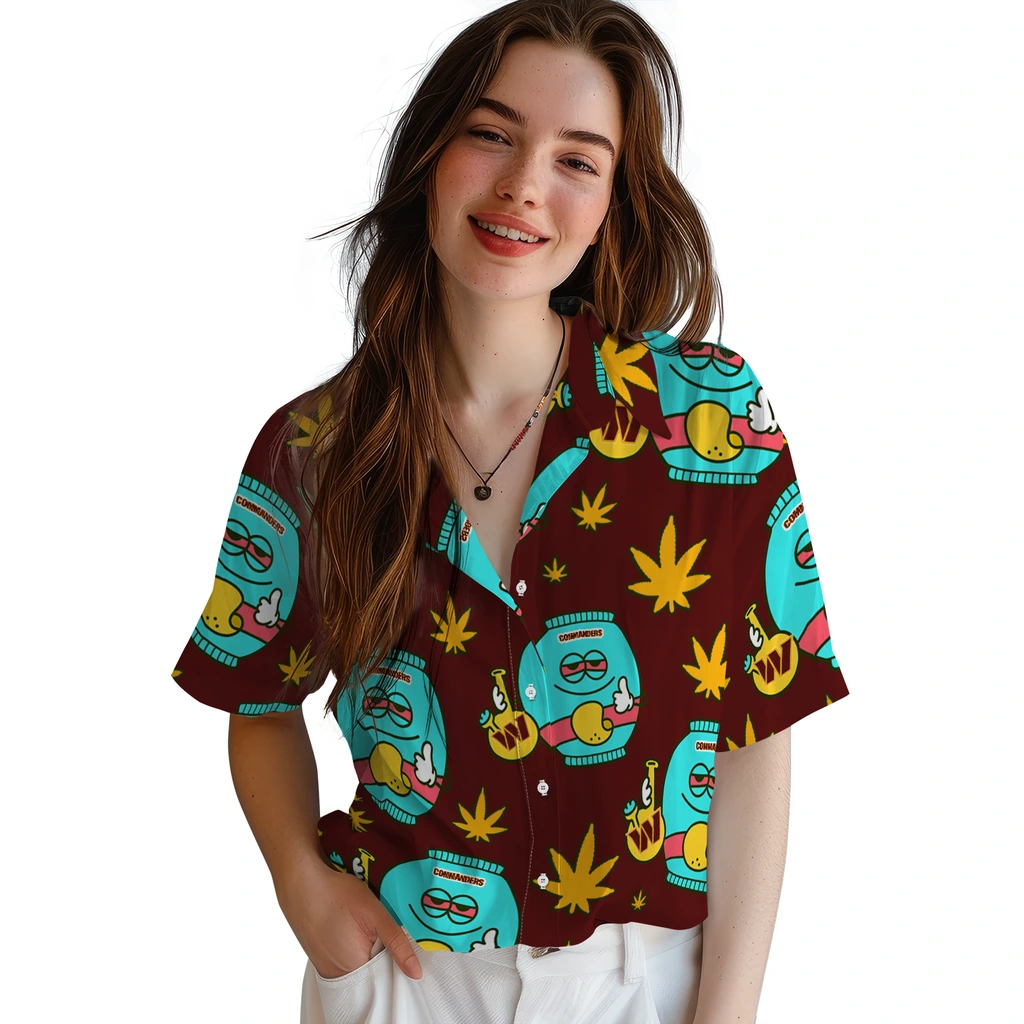 Washington Commanders Hawaiian Shirt - Chill Vibe washington commanders bong smile burgundy hawaiian shirts latest model
