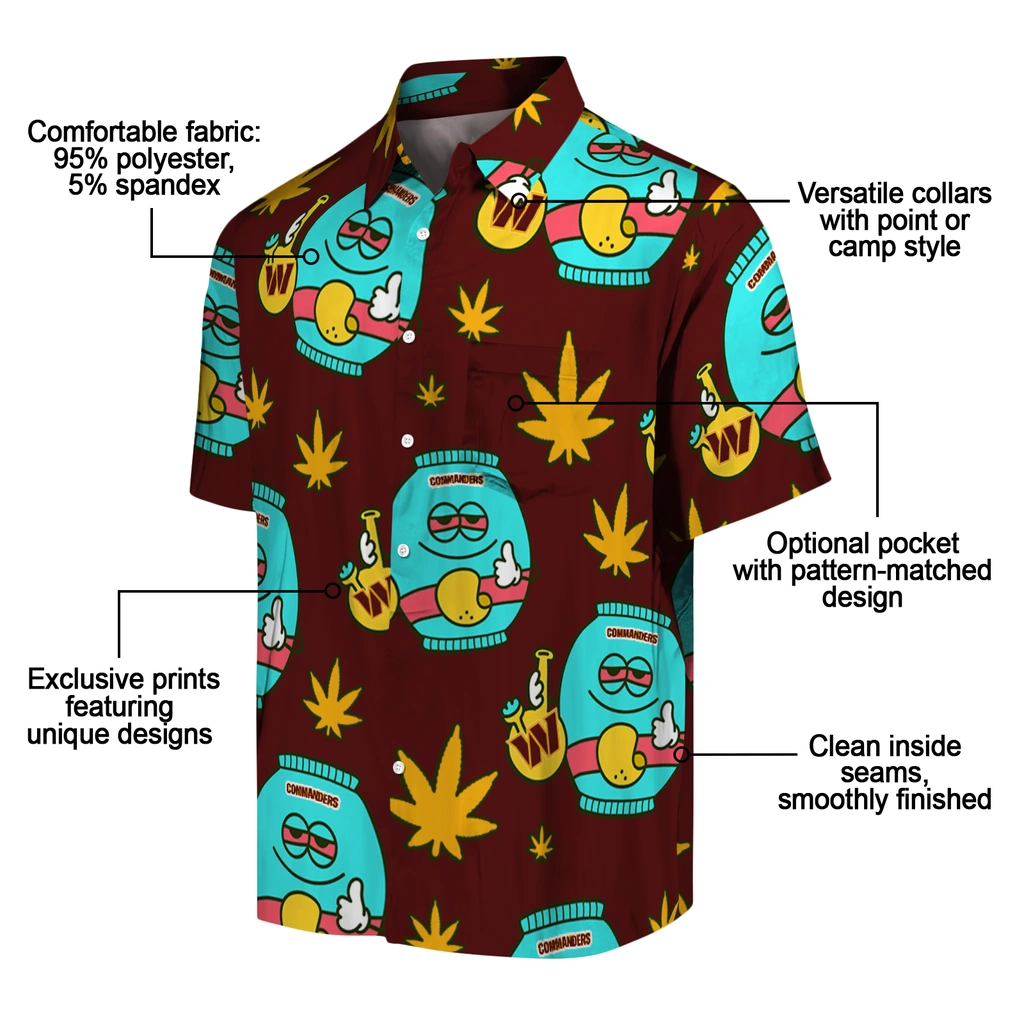 Washington Commanders Hawaiian Shirt - Chill Vibe washington commanders bong smile burgundy hawaiian shirts new arrival