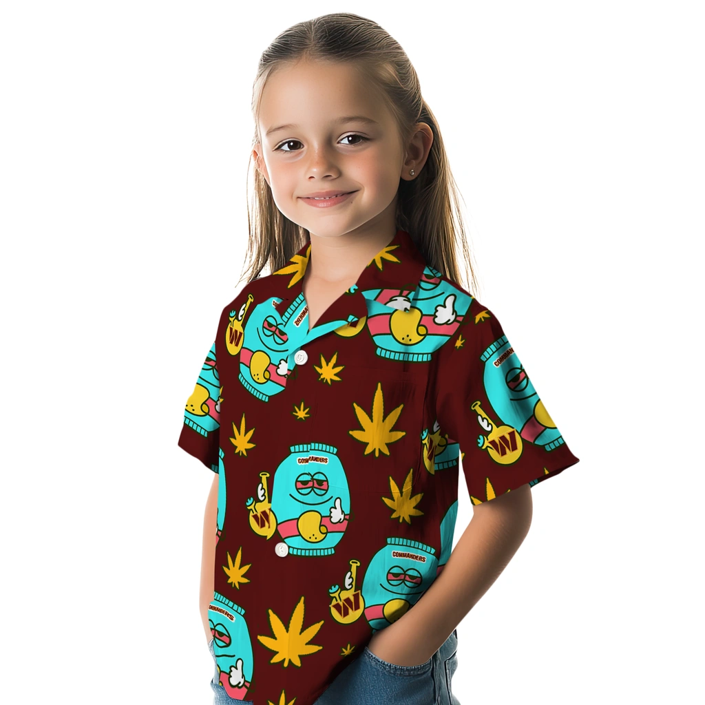 Washington Commanders Hawaiian Shirt - Chill Vibe washington commanders bong smile burgundy hawaiian shirts premium grade