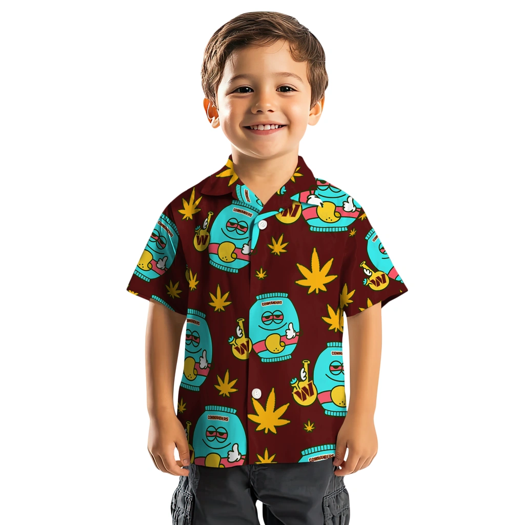 Washington Commanders Hawaiian Shirt - Chill Vibe washington commanders bong smile burgundy hawaiian shirts top rated