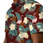 Washington Commanders Hawaiian Shirt – Flamingo and Hibiscus