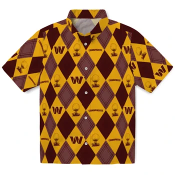 washington commanders balloon plaid burgundy hawaiian shirts best selling
