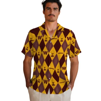 washington commanders balloon plaid burgundy hawaiian shirts fashion forward