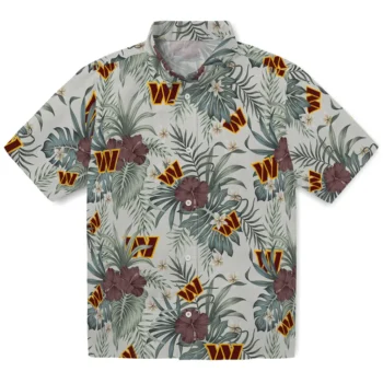 washington commanders hibiscus designs beige hawaiian shirts best selling