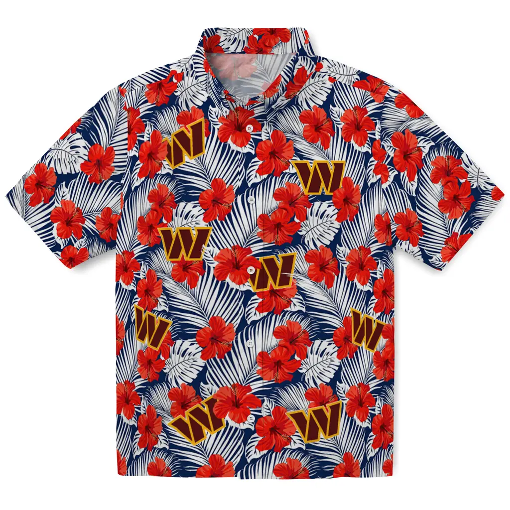Washington Commanders Hawaiian Shirt - Hibiscus Fiesta washington commanders hibiscus fiesta red royal blue hawaiian shirts best selling