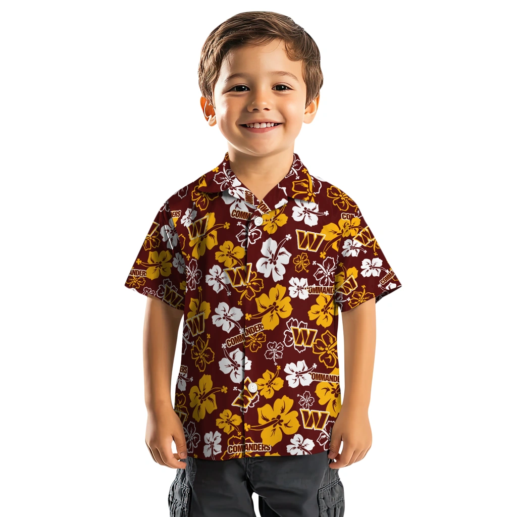 Washington Commanders Hawaiian Shirt - Hibiscus Flower Design washington commanders hibiscus bloom burgundy hawaiian shirts top rated