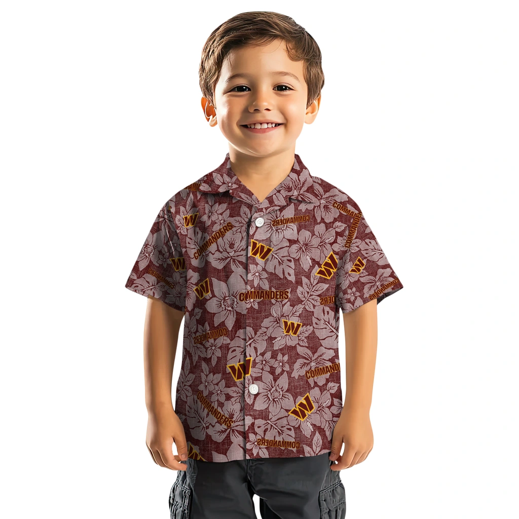 Washington Commanders Hawaiian Shirt - Hibiscus Oasis washington commanders hibiscus oasis burgundy hawaiian shirts top rated