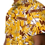 Washington Commanders Hawaiian Shirt – Hibiscus Overlay