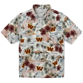 washington commanders hibiscus seaside white hawaiian shirts best selling