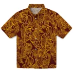 Washington Commanders Hawaiian Shirt – Leaf Outline