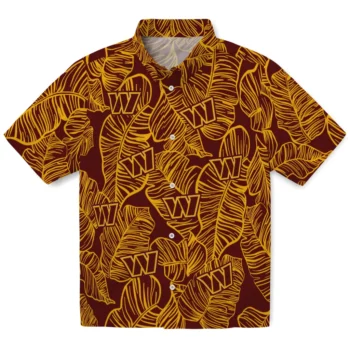 washington commanders leaf outline burgundy hawaiian shirts best selling