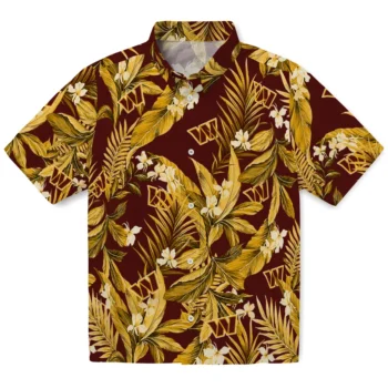 washington commanders palm leaves burgundy hawaiian shirts best selling