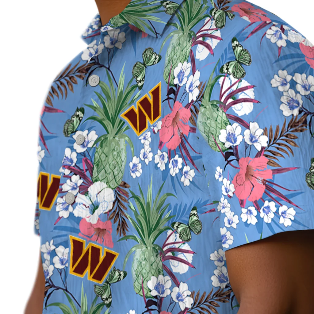 Washington Commanders Hawaiian Shirt - Pineapple Bouquet washington commanders pineapple bouquet best sky blue hawaiian shirts trendy