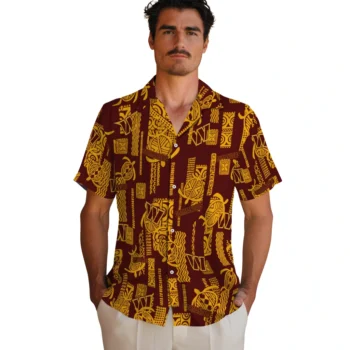 washington commanders turtle lines burgundy hawaiian shirts fashion forward
