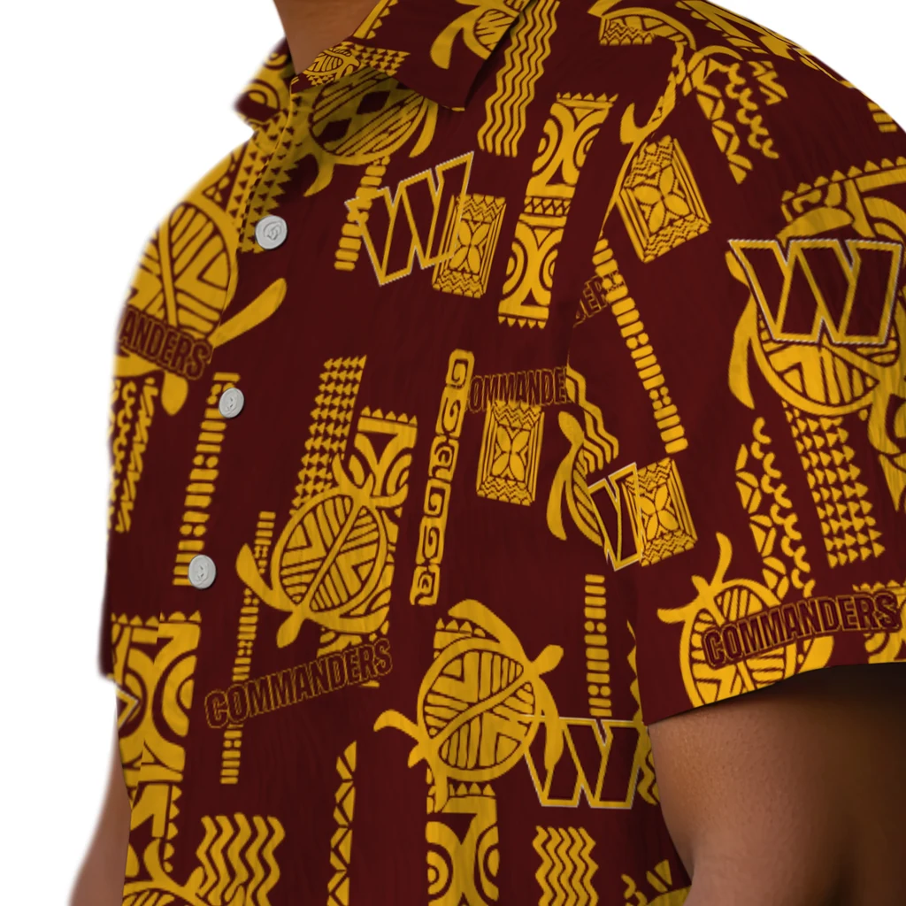Washington Commanders Hawaiian Shirt - Turtle Lines washington commanders turtle lines burgundy hawaiian shirts trendy