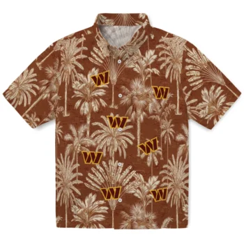 washington commanders palm shadows burgundy hawaiian shirts best selling