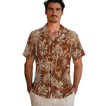 washington commanders palm shadows burgundy hawaiian shirts fashion forward