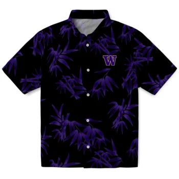 washington huskies bamboo branches purple black hawaiian shirts best selling