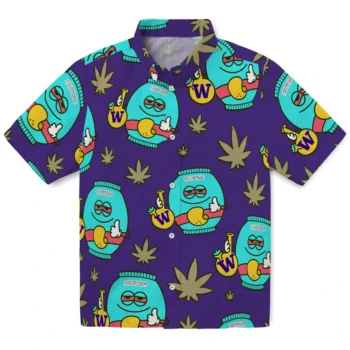washington huskies bong smile purple hawaiian shirts best selling