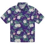 Washington Huskies Hawaiian Shirt – Flamingo and Hibiscus