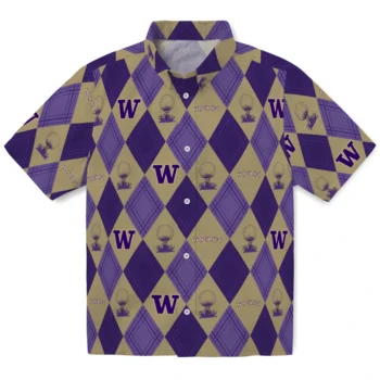 washington huskies balloon plaid purple hawaiian shirts best selling