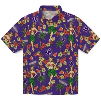 washington huskies hawaiian girls design purple hawaiian shirts best selling