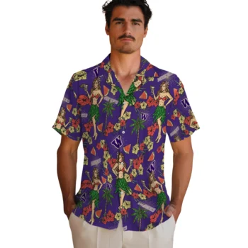 washington huskies hawaiian girls design purple hawaiian shirts fashion forward