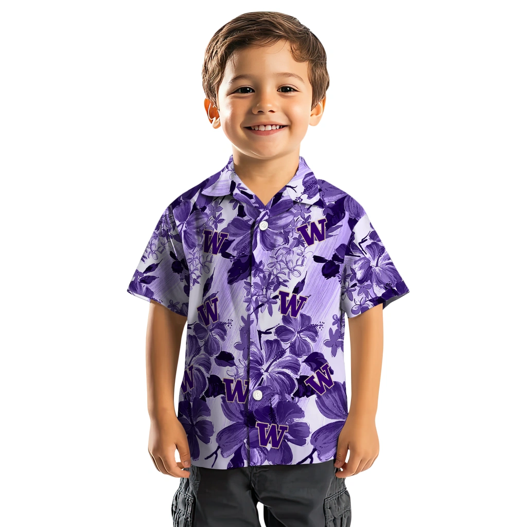 Washington Huskies Hawaiian Shirt - Hibiscus Arrangement washington huskies hibiscus arrangement purple hawaiian shirts top rated