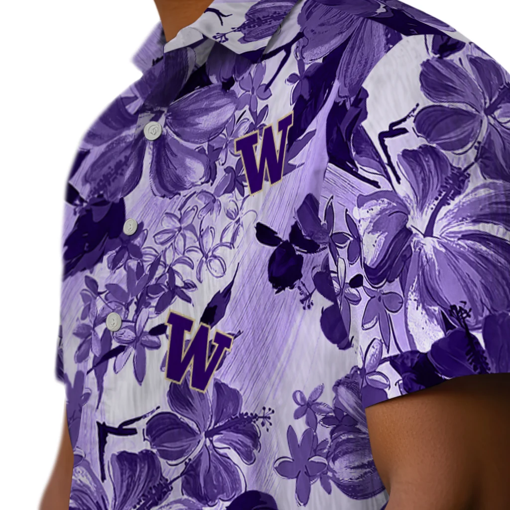 Washington Huskies Hawaiian Shirt - Hibiscus Arrangement washington huskies hibiscus arrangement purple hawaiian shirts trendy