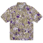 Washington Huskies Hawaiian Shirt – Hibiscus Overlay