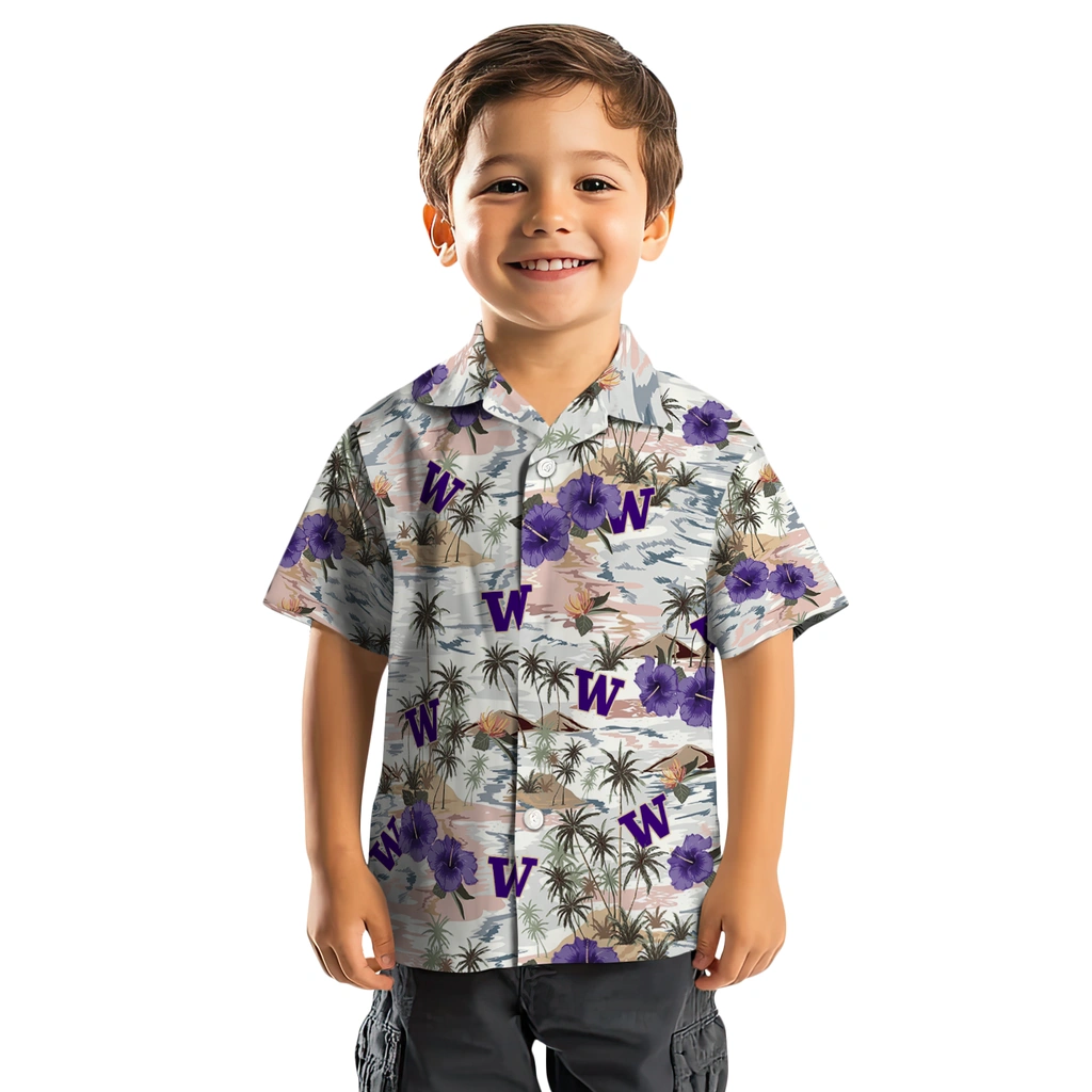 Washington Huskies Hawaiian Shirt - Hibiscus Seaside washington huskies hibiscus seaside white hawaiian shirts top rated