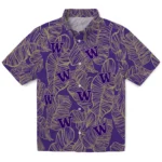 Washington Huskies Hawaiian Shirt – Leaf Outline