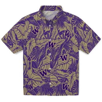 washington huskies monstera layer purple hawaiian shirts best selling