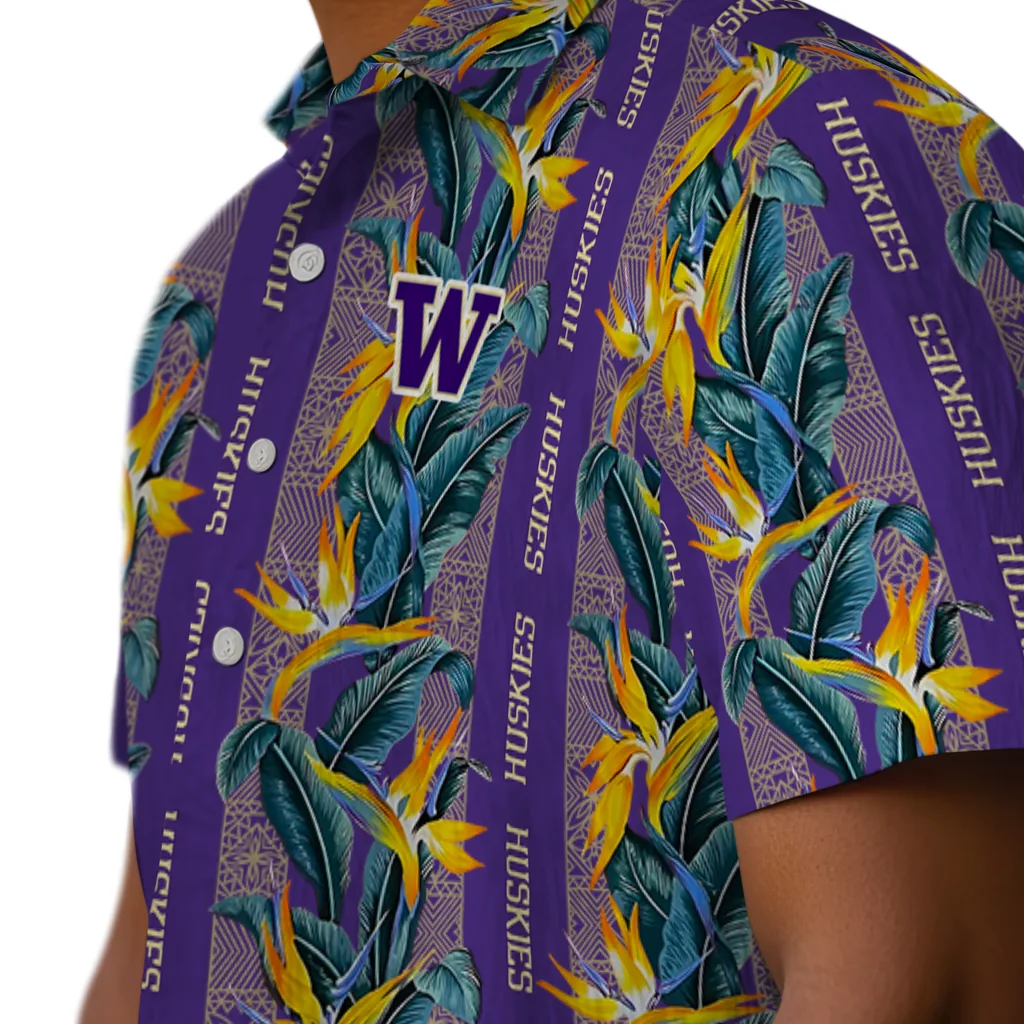 Washington Huskies Hawaiian Shirt - Paradise Vines washington huskies paradise vines purple hawaiian shirts trendy