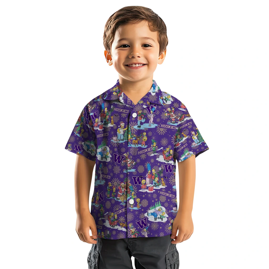 Washington Huskies Hawaiian Shirt - Simpsons Christmas washington huskies simpsons christmas purple hawaiian shirts top rated