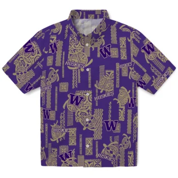 washington huskies turtle lines purple hawaiian shirts best selling