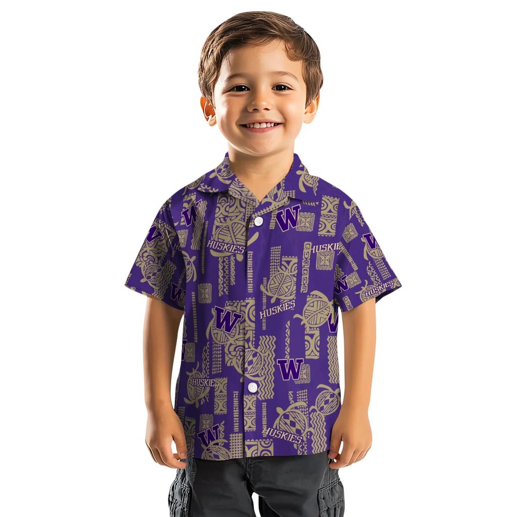 Washington Huskies Hawaiian Shirt - Turtle Lines washington huskies turtle lines purple hawaiian shirts top rated