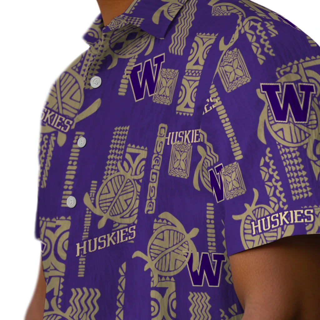 Washington Huskies Hawaiian Shirt - Turtle Lines washington huskies turtle lines purple hawaiian shirts trendy