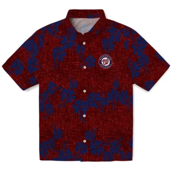 washington nationals hibiscus petals red hawaiian shirts best selling