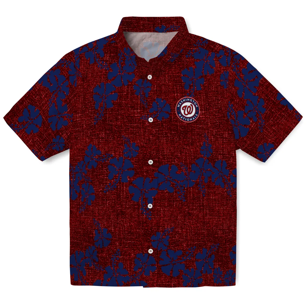 Washington Nationals Hawaiian Shirt - 50th State Flower washington nationals hibiscus petals red hawaiian shirts best selling