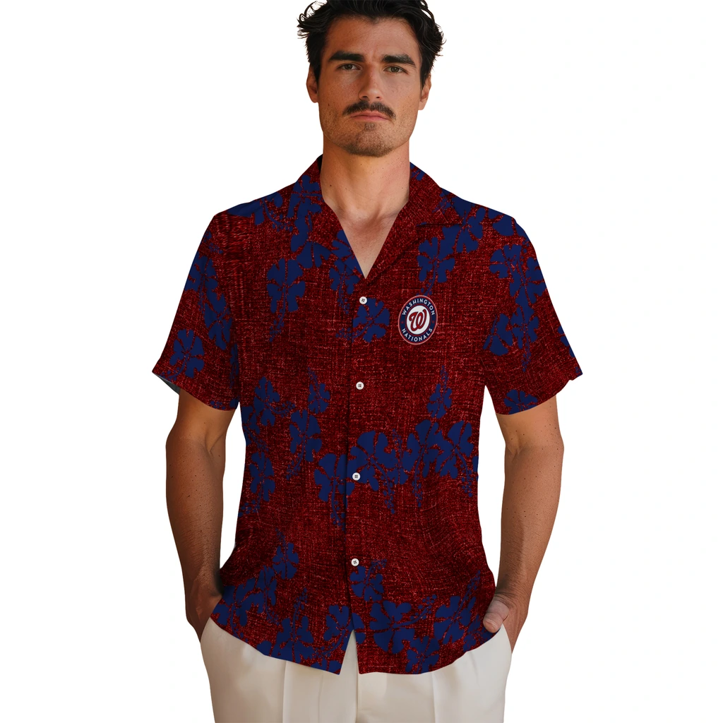 Washington Nationals Hawaiian Shirt - 50th State Flower washington nationals hibiscus petals red hawaiian shirts fashion forward