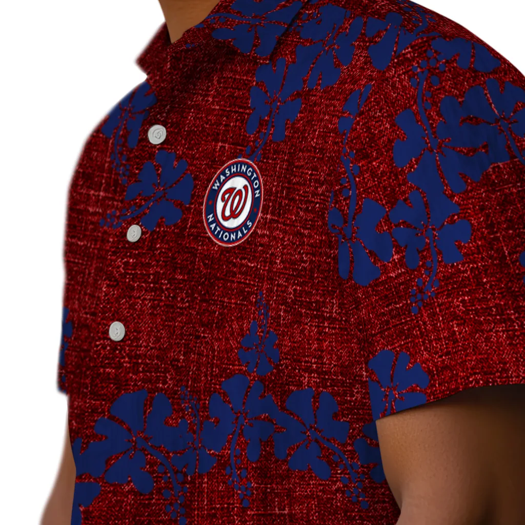 Washington Nationals Hawaiian Shirt - 50th State Flower washington nationals hibiscus petals red hawaiian shirts trendy