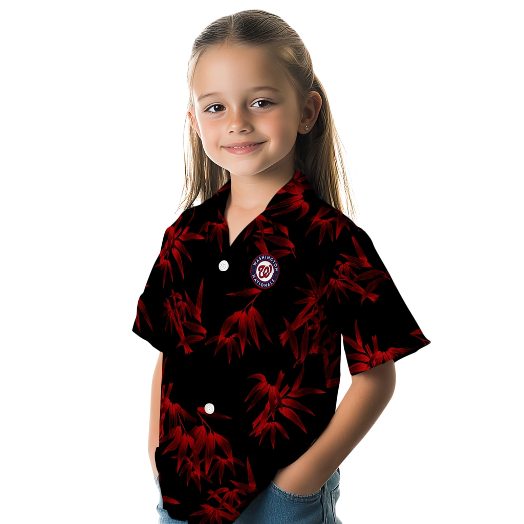 Washington Nationals Hawaiian Shirt - Bamboo Branches washington nationals bamboo branches red black hawaiian shirts premium grade