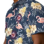 Washington Nationals Hawaiian Shirt – Flamingo Hibiscus