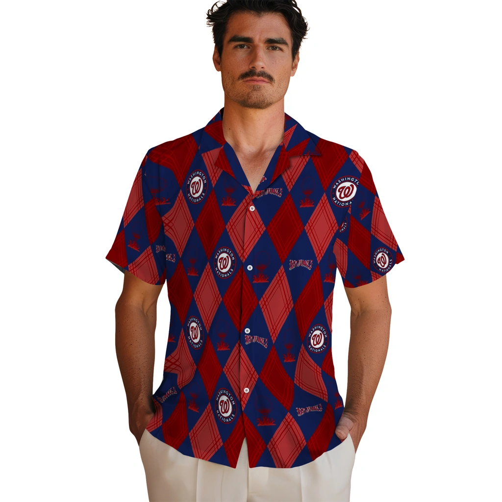 Washington Nationals Hawaiian Shirt - Golfing Plaid washington nationals balloon plaid red hawaiian shirts fashion forward