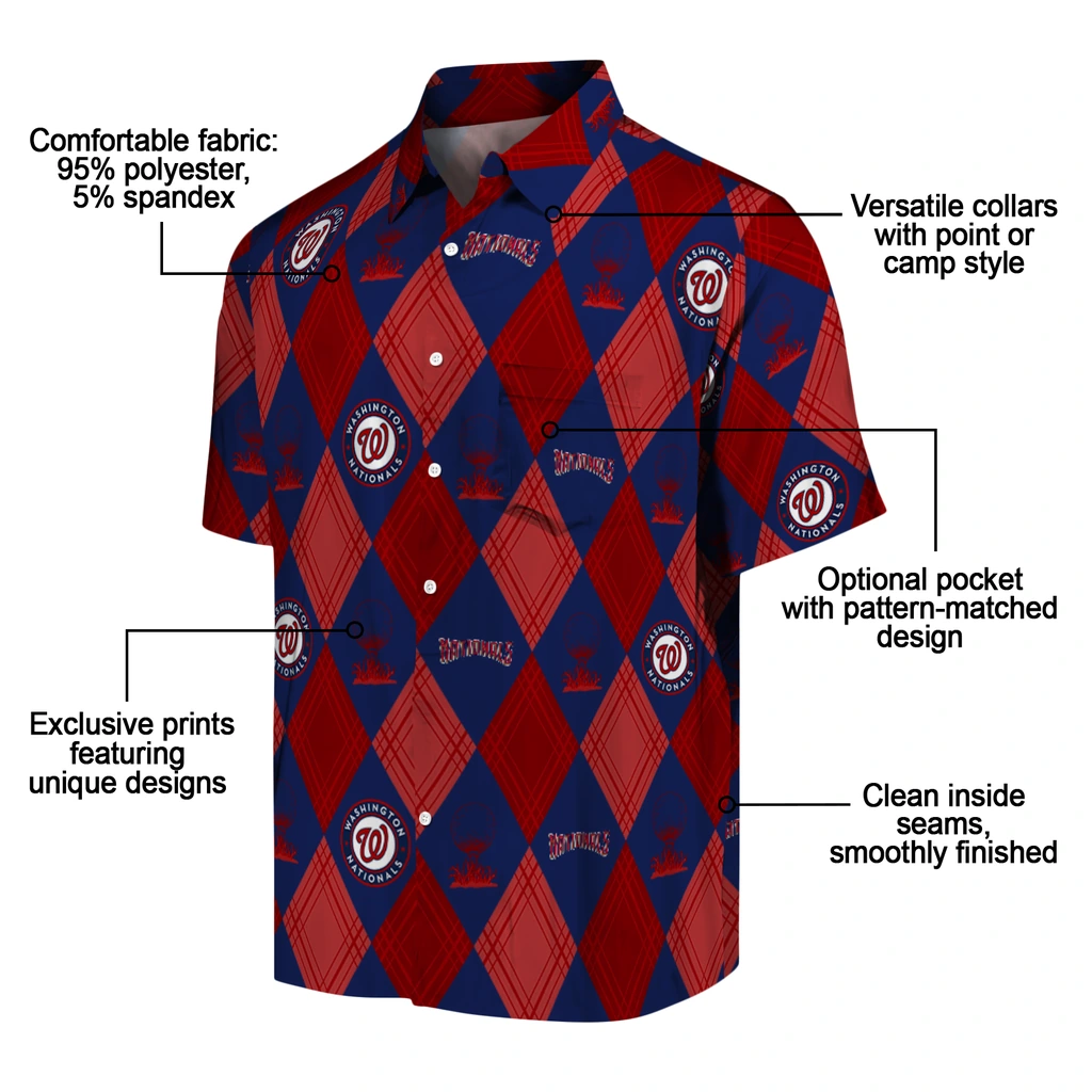 Washington Nationals Hawaiian Shirt - Golfing Plaid washington nationals balloon plaid red hawaiian shirts new arrival