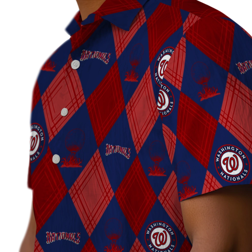 Washington Nationals Hawaiian Shirt - Golfing Plaid washington nationals balloon plaid red hawaiian shirts trendy