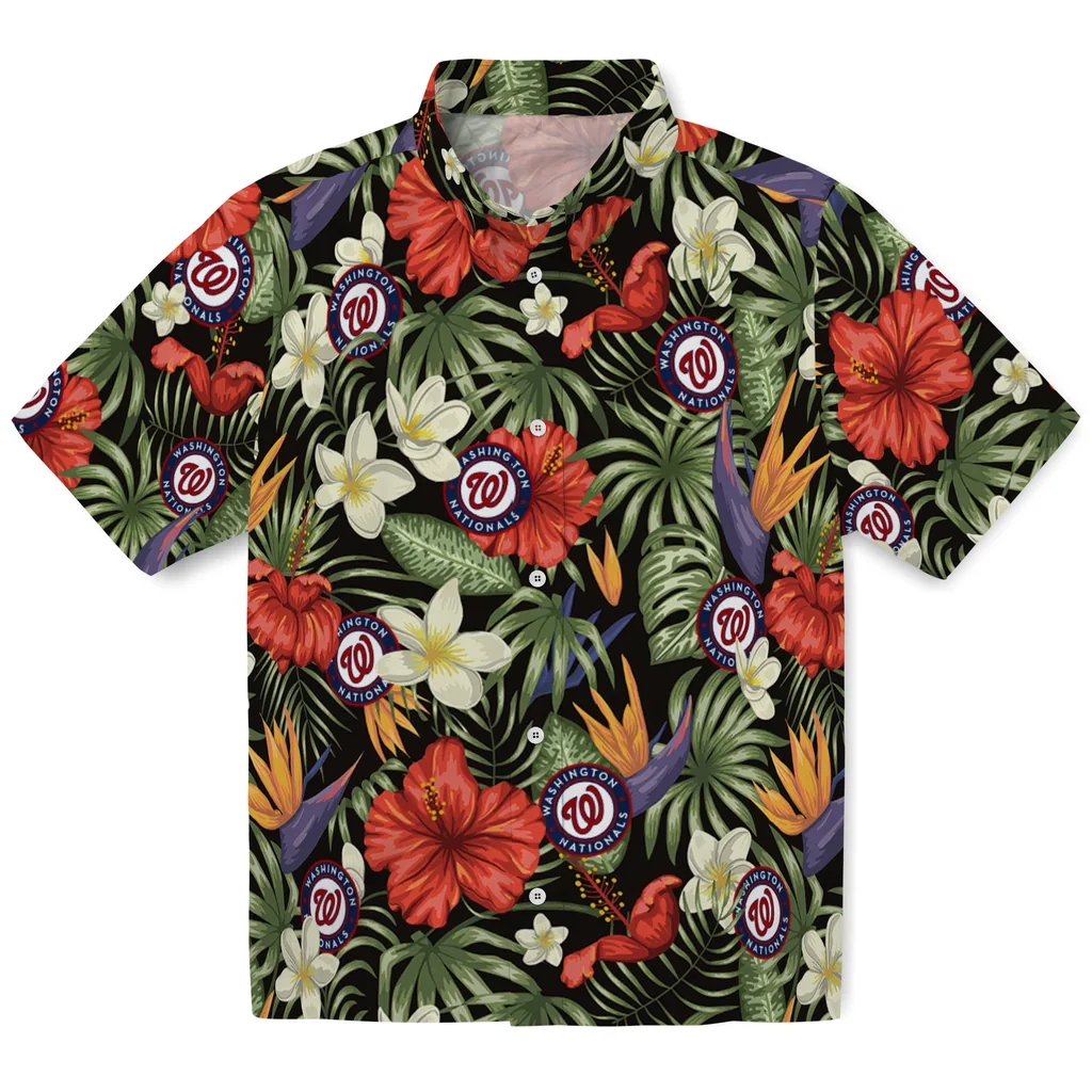 Washington Nationals Hawaiian Shirt - Hawaii Floral Hibiscus washington nationals hibiscus bird hawaiian shirts best selling