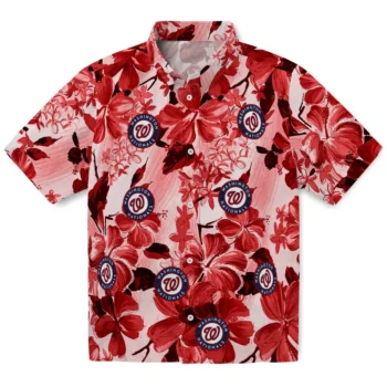 washington nationals hibiscus arrangement red hawaiian shirts best selling