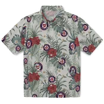 washington nationals hibiscus designs beige hawaiian shirts best selling